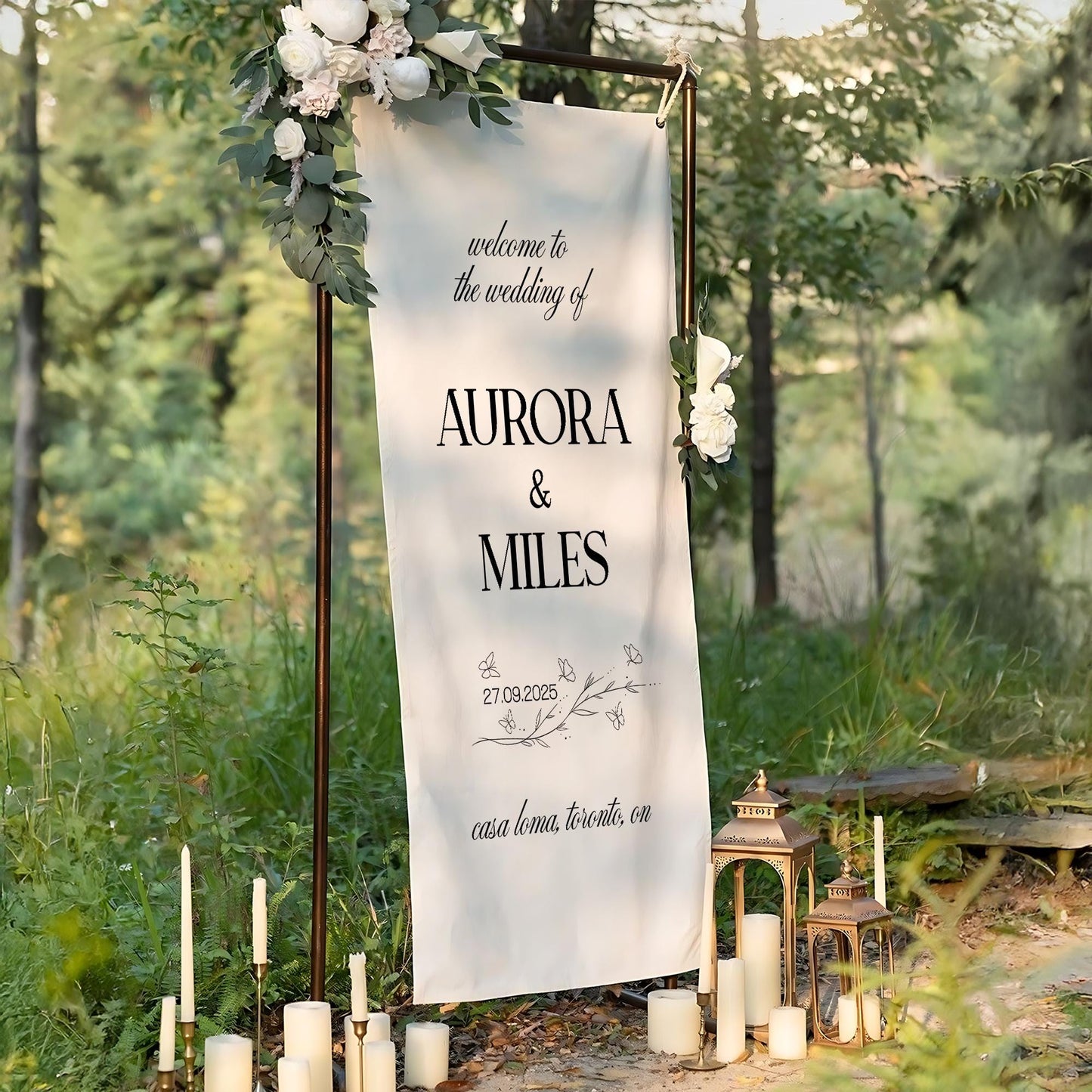 Fabric Wedding Welcome Sign, Modern Wedding Welcome Sign, Fabric Custom Wedding ceremony Boho Wedding Welcome Sign Wedding Ceremony Sign