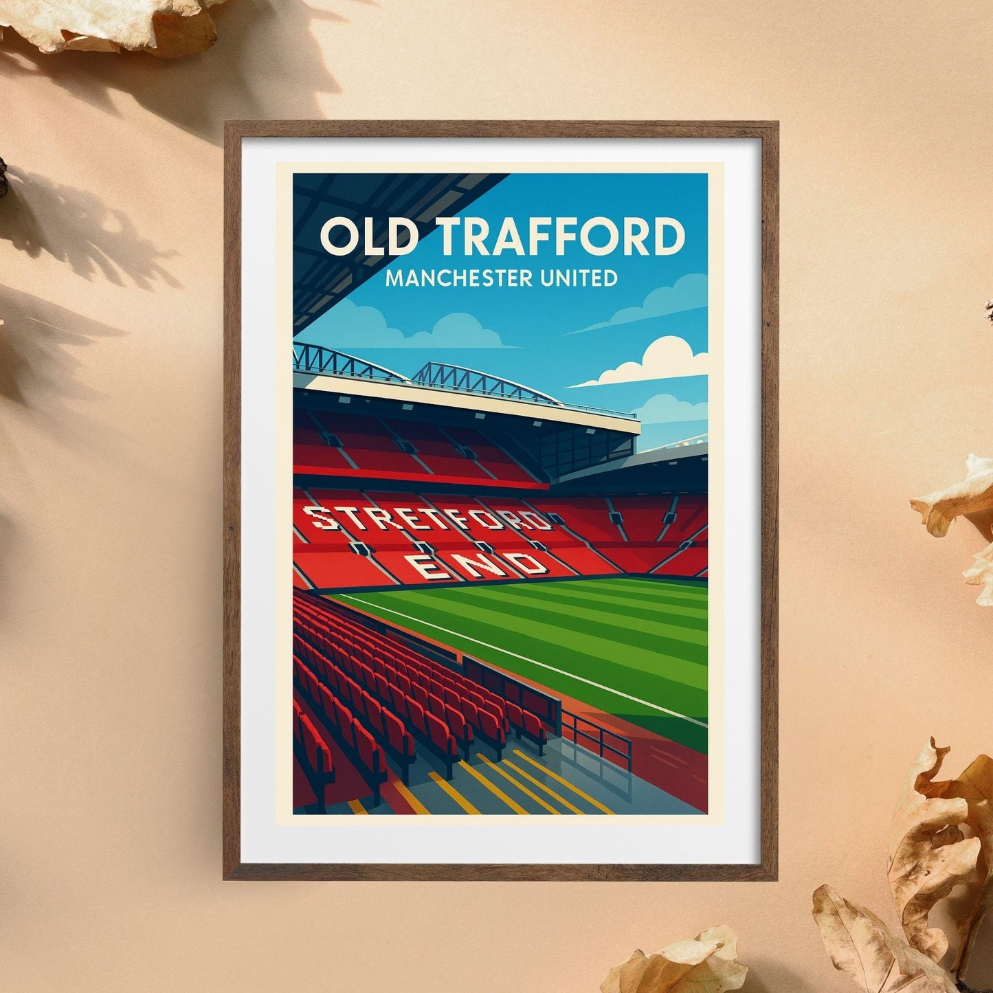 Manchester United Old Trafford Poster Wall Art, Football Premier League Print, Home Decor Gift for Wedding & Birthday, Man United Poster