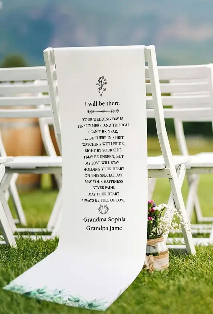 Personalized Wedding Chair Sign, Memorial Wedding Sign,In Loving Memory Wedding Banner, Custom Reserved Chair Sign, Wedding Remembrance Sign