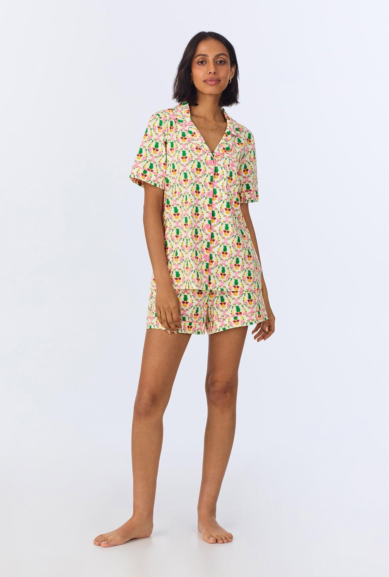 Short Sleeve Women’s Shorty Pajama Set – Stretch Jersey Pajamas Set