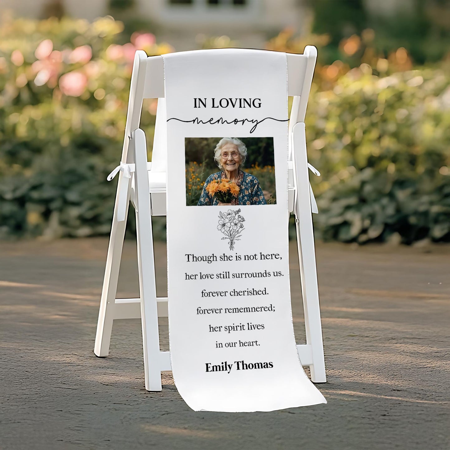 Personalized Memorial Wedding Chair Banner, We Saved You a Seat, In Loving Memory of Loved Ones, Wedding Aisle Tribute, Remembrance Decor