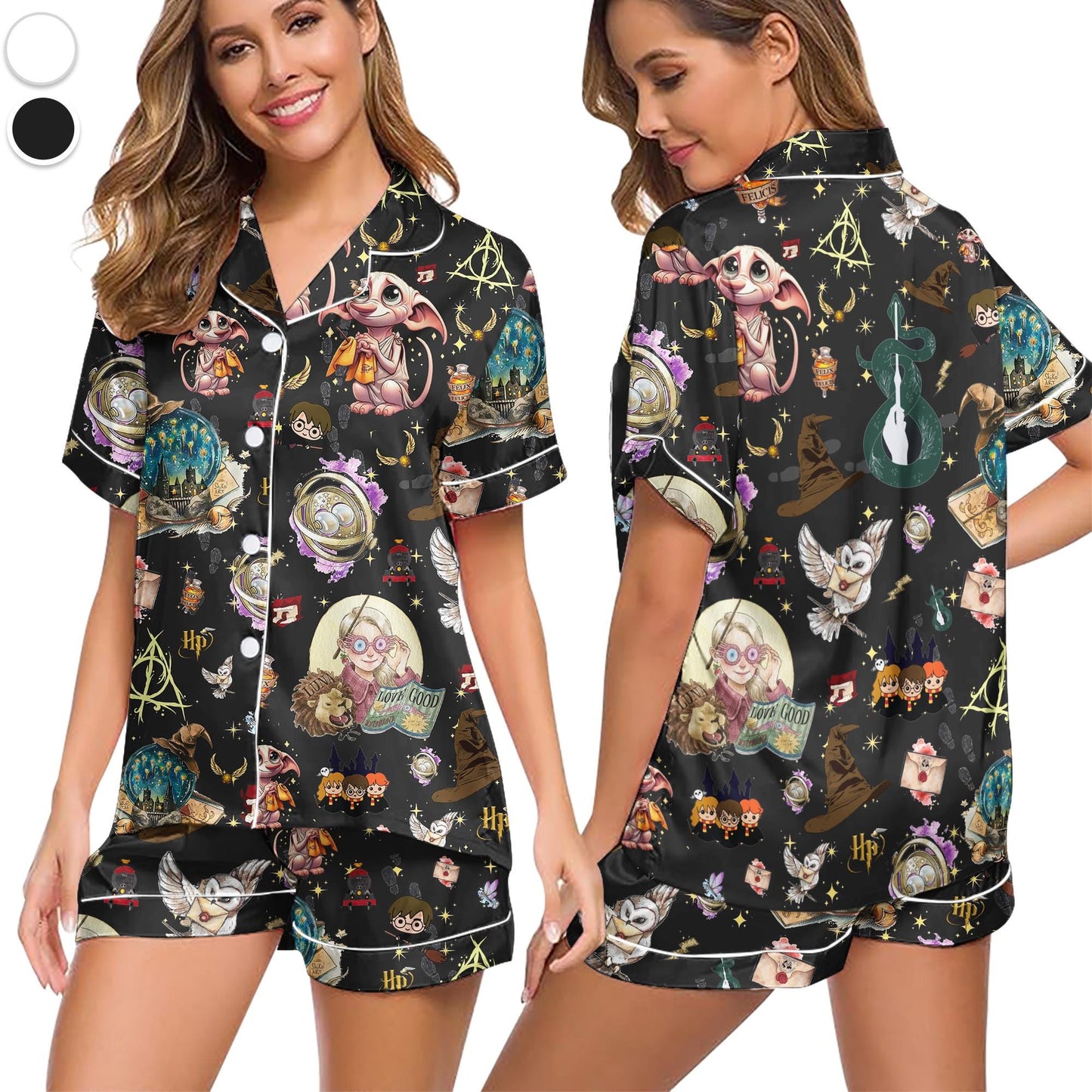 Halloween Wizard Magic Pajama Set, Cute Owl Sleepwear, Witch Theme Homewear, Cozy Sleepwear For Fans, Cute Witchy Vibes Gift For Her