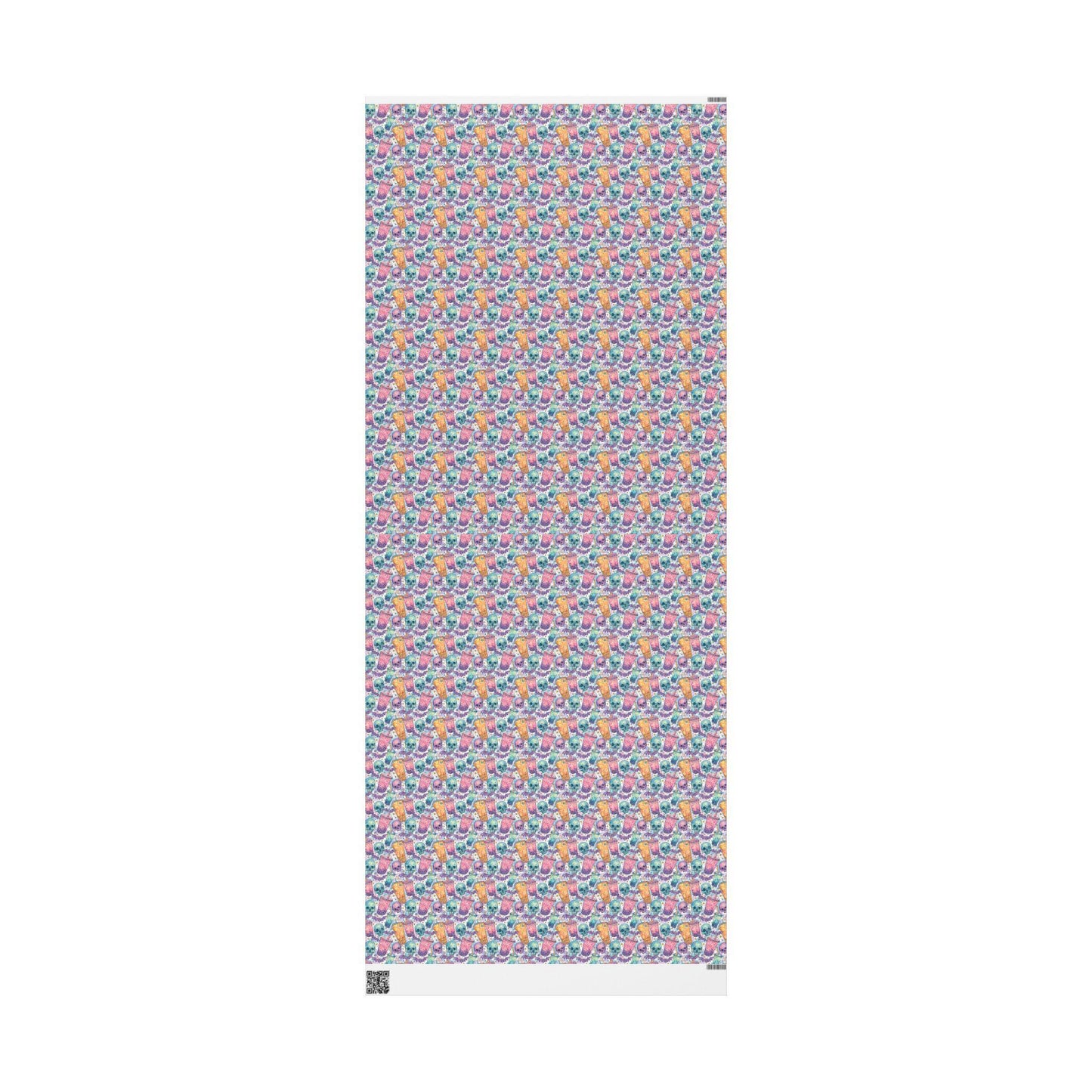 Pastel Goth Halloween Wrapping Paper Roll Watercolor Ghost Bat Skeleton Stars Witchy Alternative #11