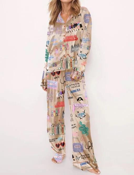 Music Artists Tour Satin Pajama Set For Women Pajamas Set