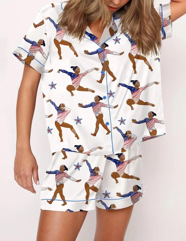 Gymnastics Champion Satin Pajama Set Pajamas Set