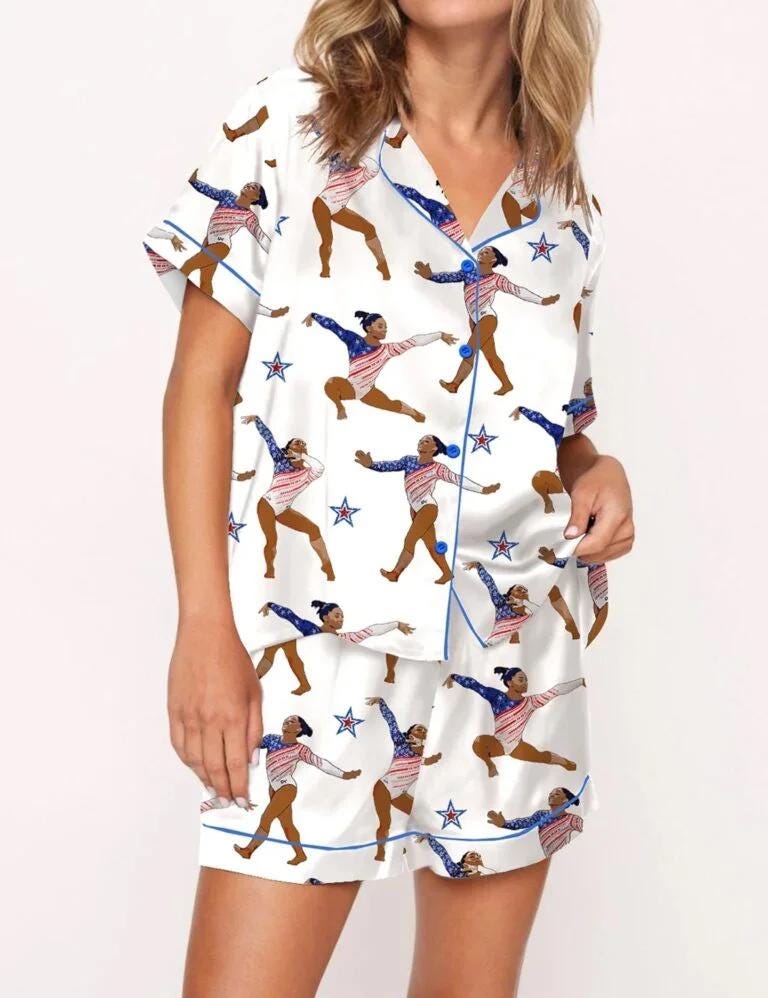 Gymnastics Champion Satin Pajama Set Pajamas Set
