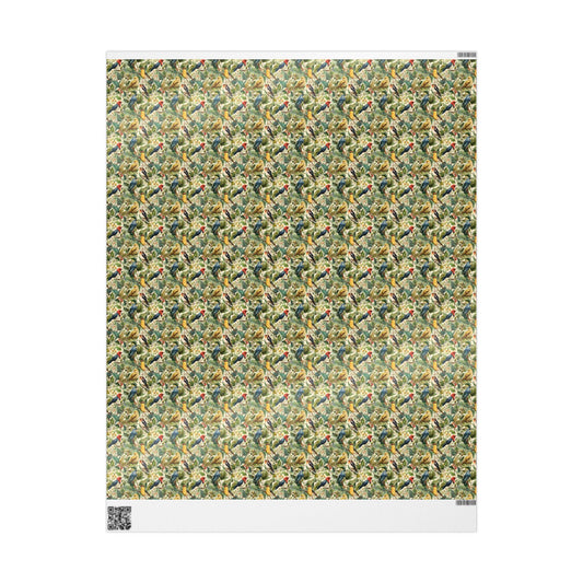 Bird Watching Wrapping Paper for Nature Lovers and Birders, Gift Wrap with Birds and Binoculars, Wildlife Inspired Gift Packaging #43