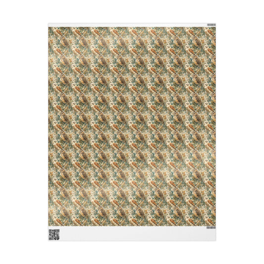 Bird Watcher Wrapping Paper Roll, Feathered Gift Wrap for Wildlife Enthusiasts and Bird Fans #39