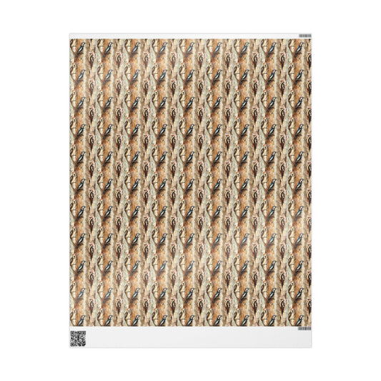 Bird Watching Wrapping Paper Roll, Gift Wrap for Wildlife Lovers with Woodland Bird Illustrations #28