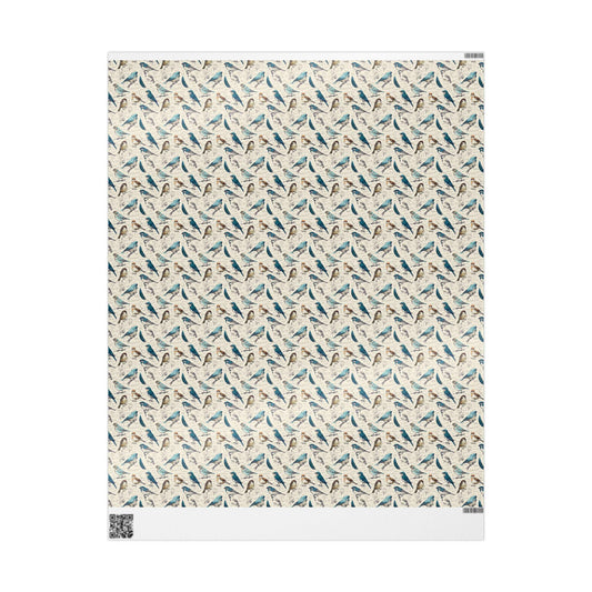 Bird Lover Gift Wrap for Bird Watching Fans, Beautiful Wrapping Paper with Watercolor Birds, Nature Inspired Gift Packaging #5