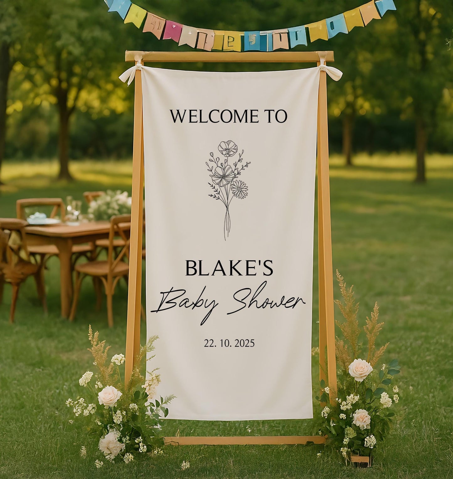 Personalized Fabric Baby Shower Sign, Custom Baby Shower Sign, Welcome Sign for Baby Shower, Custom Baby Shower Decor, Party Decoration