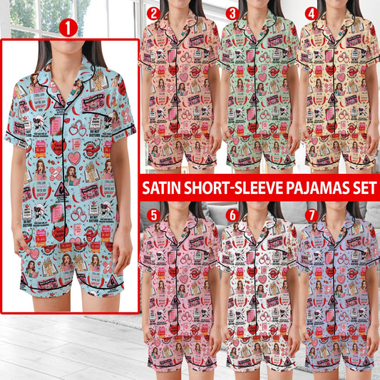 Smut Lover Satin Pajamas, Retro Spicy Book Sleepwear Gift, Smut Slut Bookish Spicy Pajamas, Funny Romance Novel Reader Gift, Spicy Romance