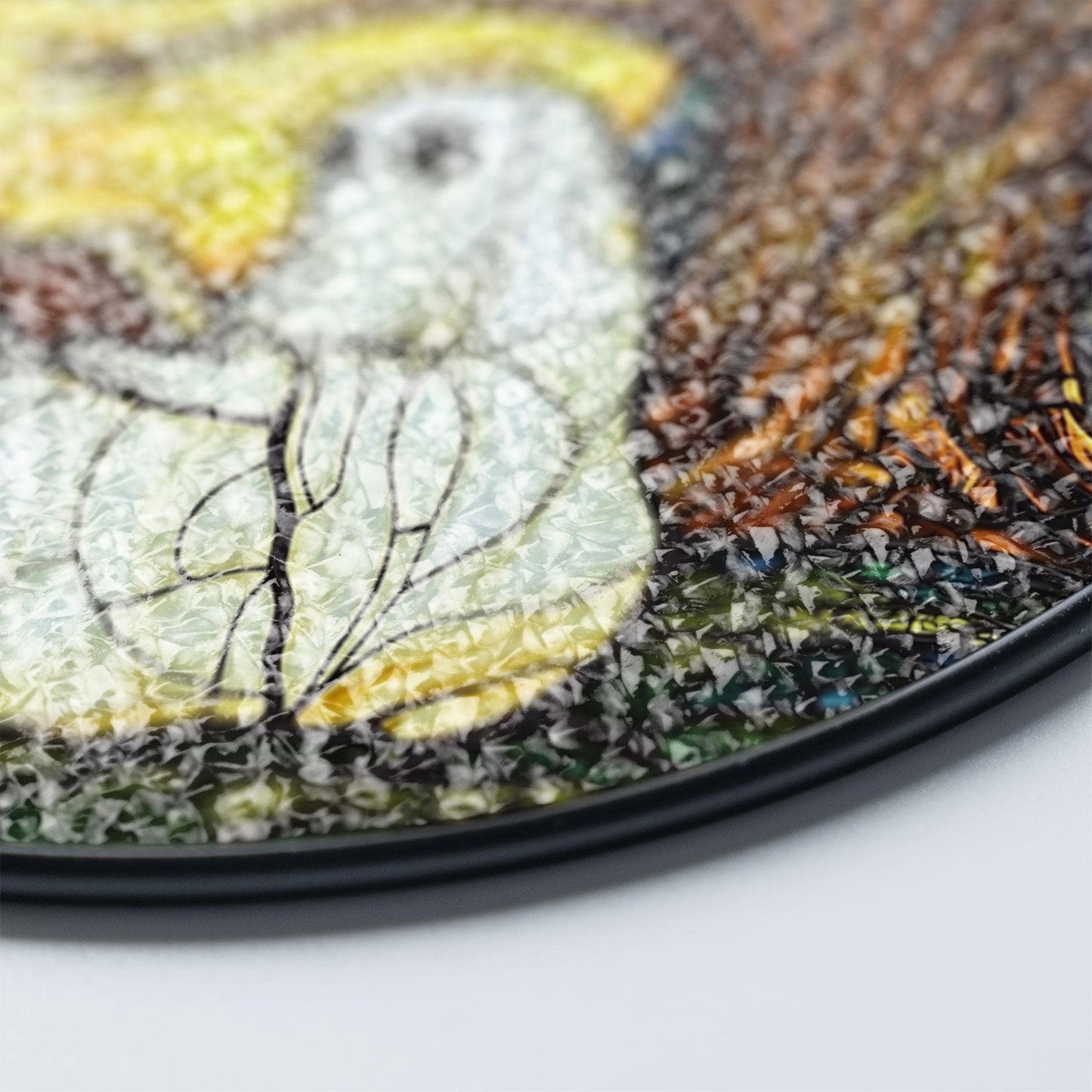 Ghost Reading Under Moonlight Stained Glass Suncatcher, Autumn Tree and Full Moon Design, Perfect Home Decor for Sunlight Reflection