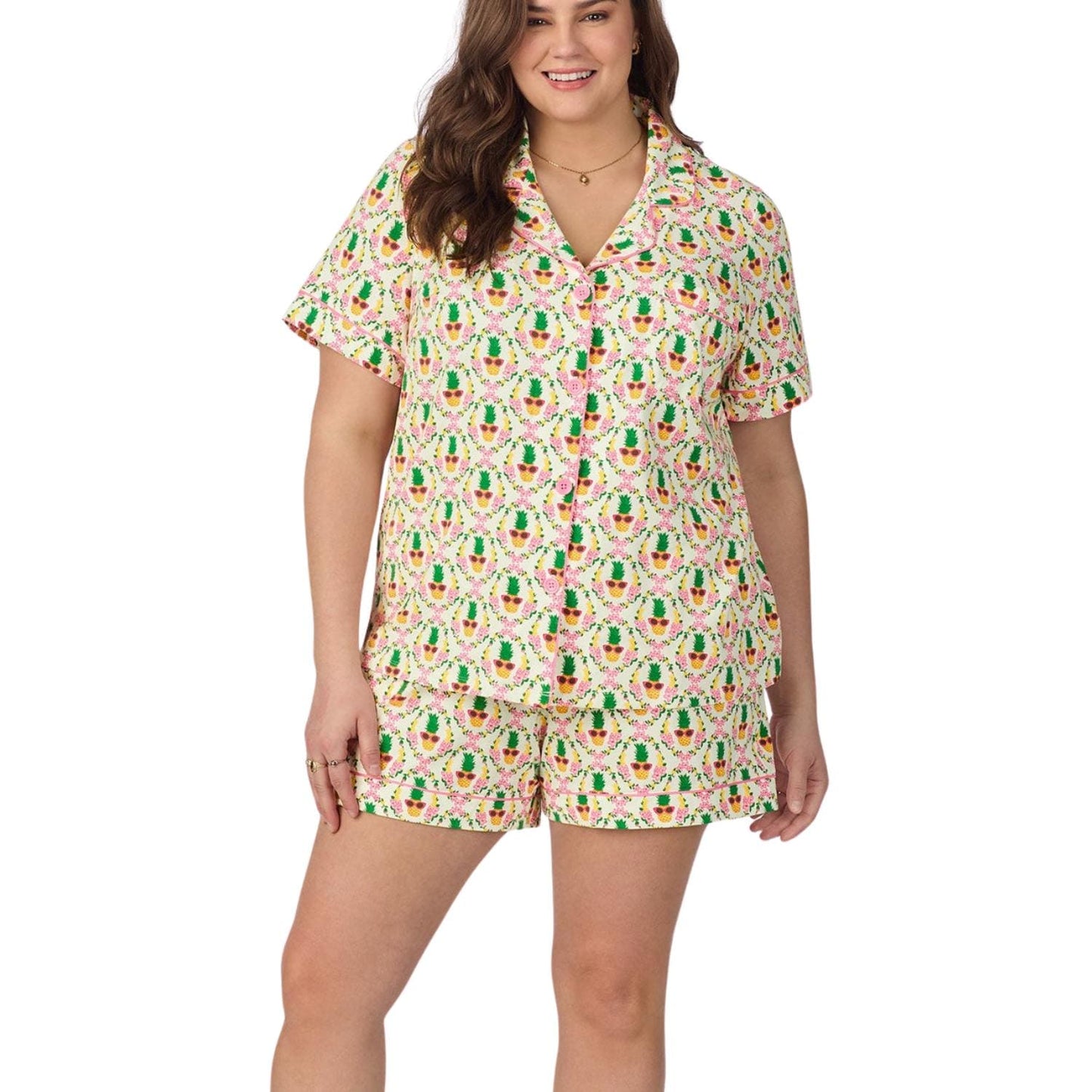 Short Sleeve Women’s Shorty Pajama Set – Stretch Jersey Pajamas Set