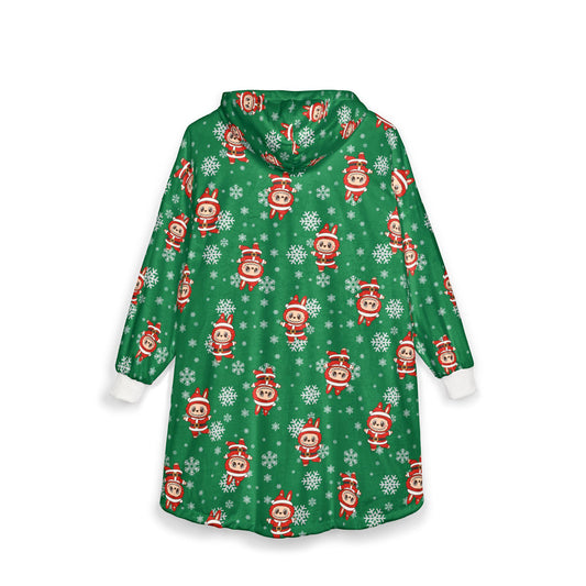 Santa Labubu Hooded Blanket - Perfect for Snuggling, Movie Nights, Camping, Christmas Gift for Kids, Festivals, Pajama Parties