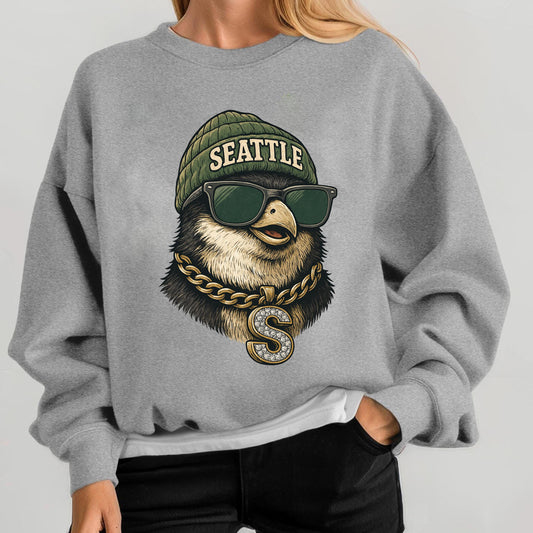 Seattle Football Retro Style Sweatshirt, Trendy Seattle Football Fan Gifts Shirt, Seattle Game Day Shirts, Trendy Sea Hawk Sweatshirt
