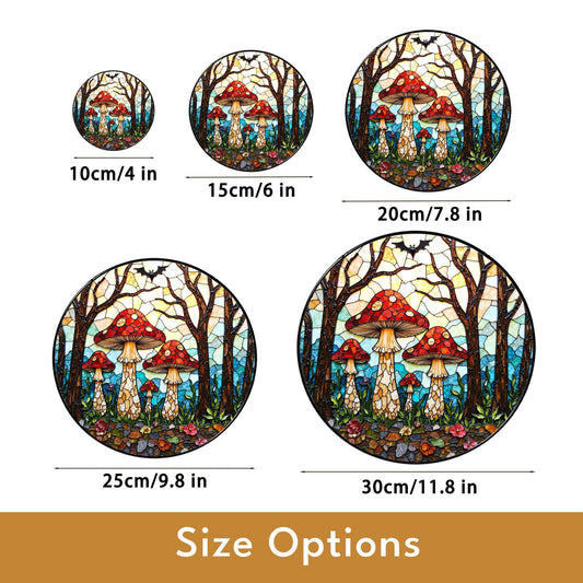 Suncatcher stained glass red mushroom forest gift for mom Mothers Day gift housewarming gift