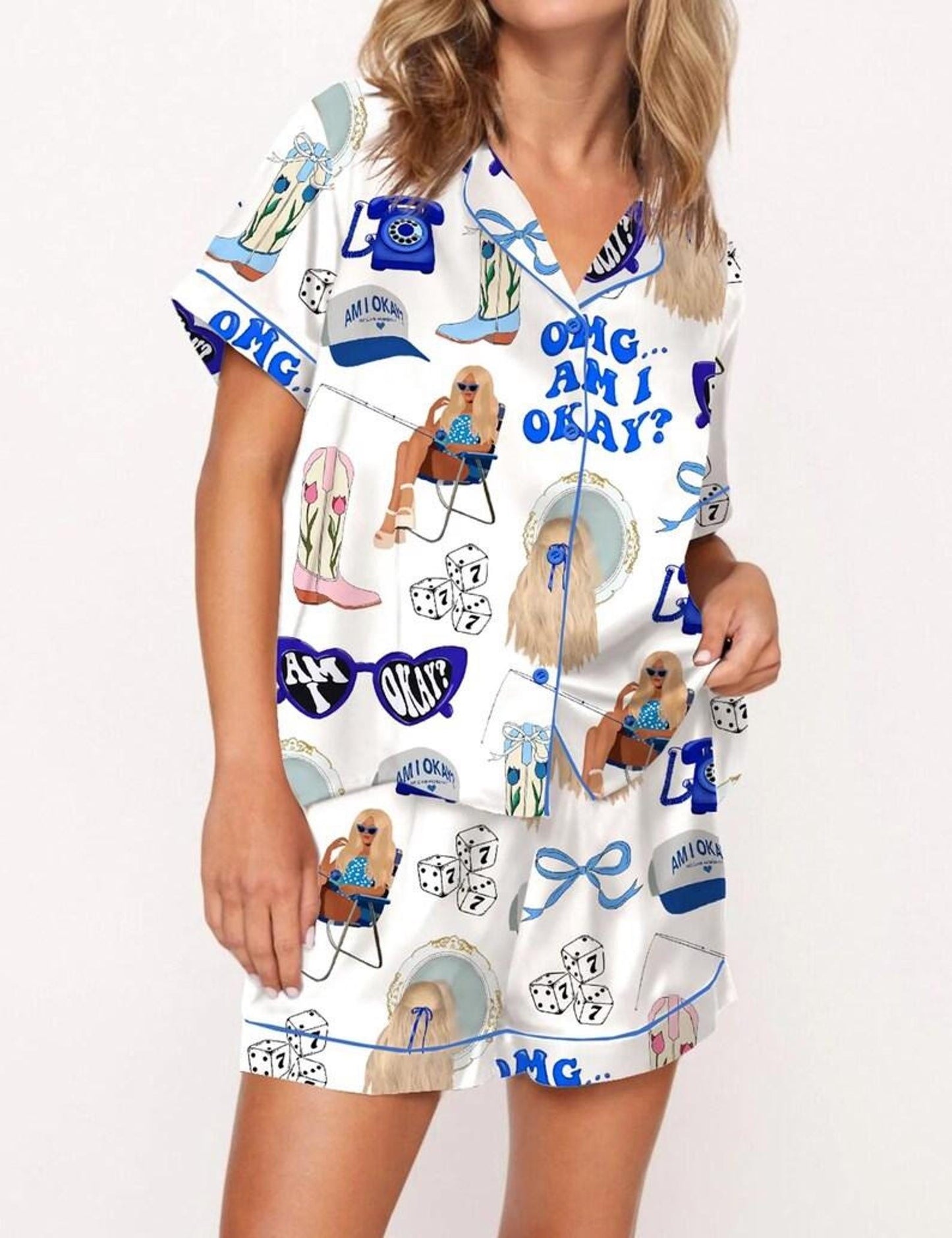 Morgan Moroney Am I Okay Moroney Silky Satin Pajama Set For Women Pajamas Set