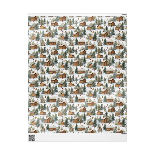 Christmas Gift Wrap - Winter Scene Wrapping Papers, Holiday Gift Packaging, Festive Present Wrap, Snowy Christmas Decor, Seasonal Gift