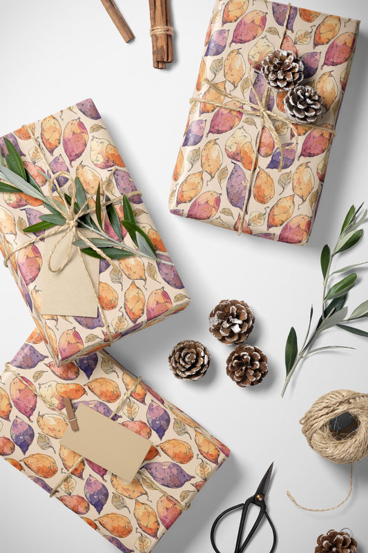 Sweet Potato Farmers Market Wrapping Paper Roll Farm Fresh Fruits Vegetables Rustic Country Eco Kitchen #11