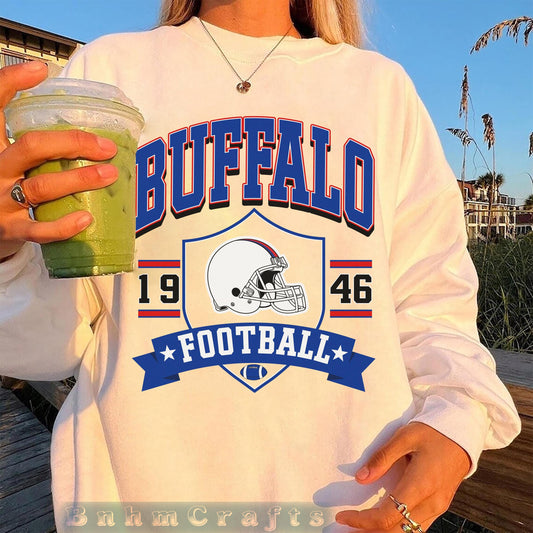 Buffalo Potato Football Sweatshirt, Retro Sports Fan Shirt, Trendy Game Day Gift Tee, Buffalo Mascot Sweatshirt, Buffalo Football Fan Shirt