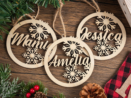 Custom Name Christmas Wood Ornament,Custom Wooden Christmas Tree Ornaments Noel,Xmas Decor,Christmas Gift Tag,Xmas 2025 Handmade Ornament