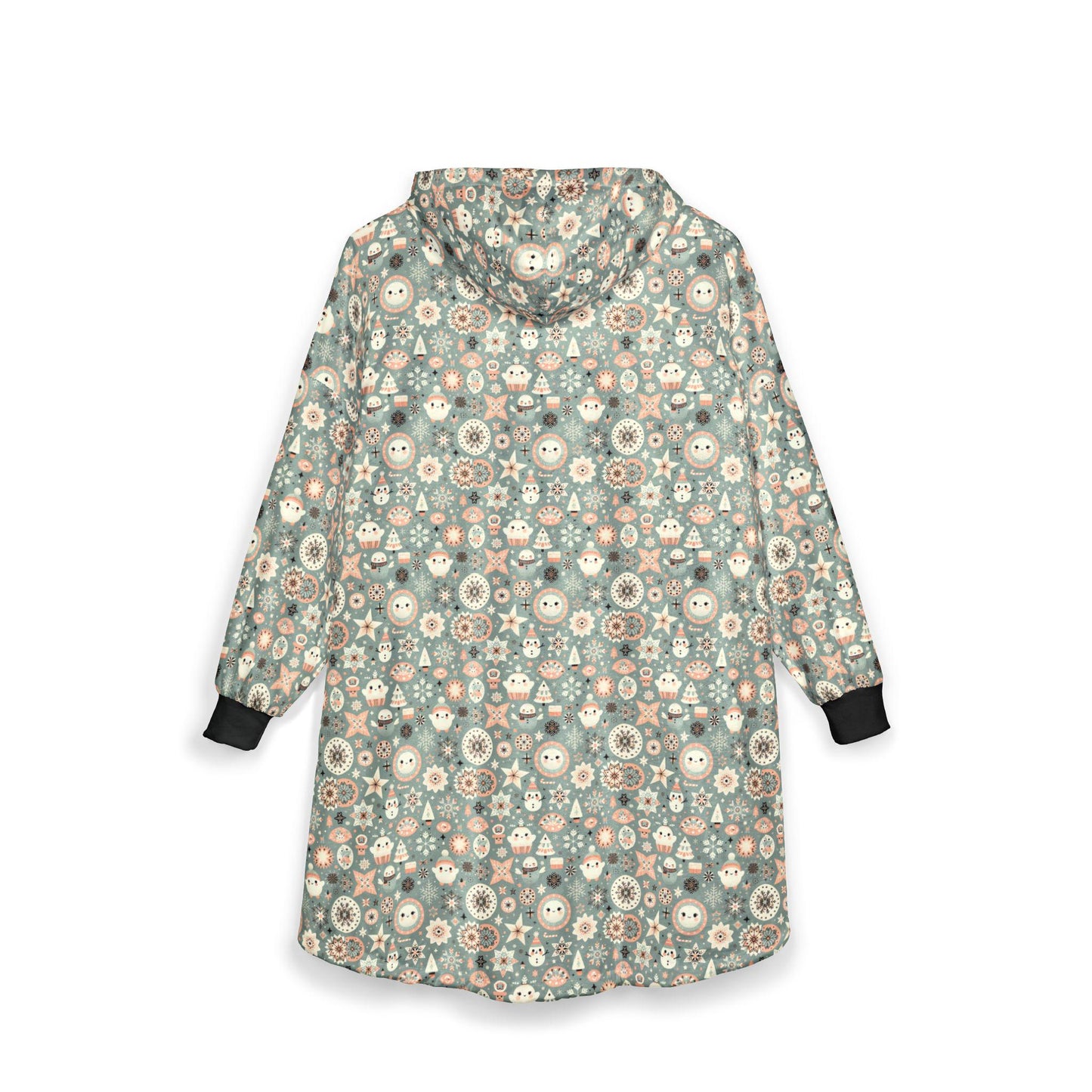 Cozy Floral Unisex Hooded Blanket | Warm, Soft, Oversized Wearable Throw, Great for Lounging, Home Relaxation, Gift Idea