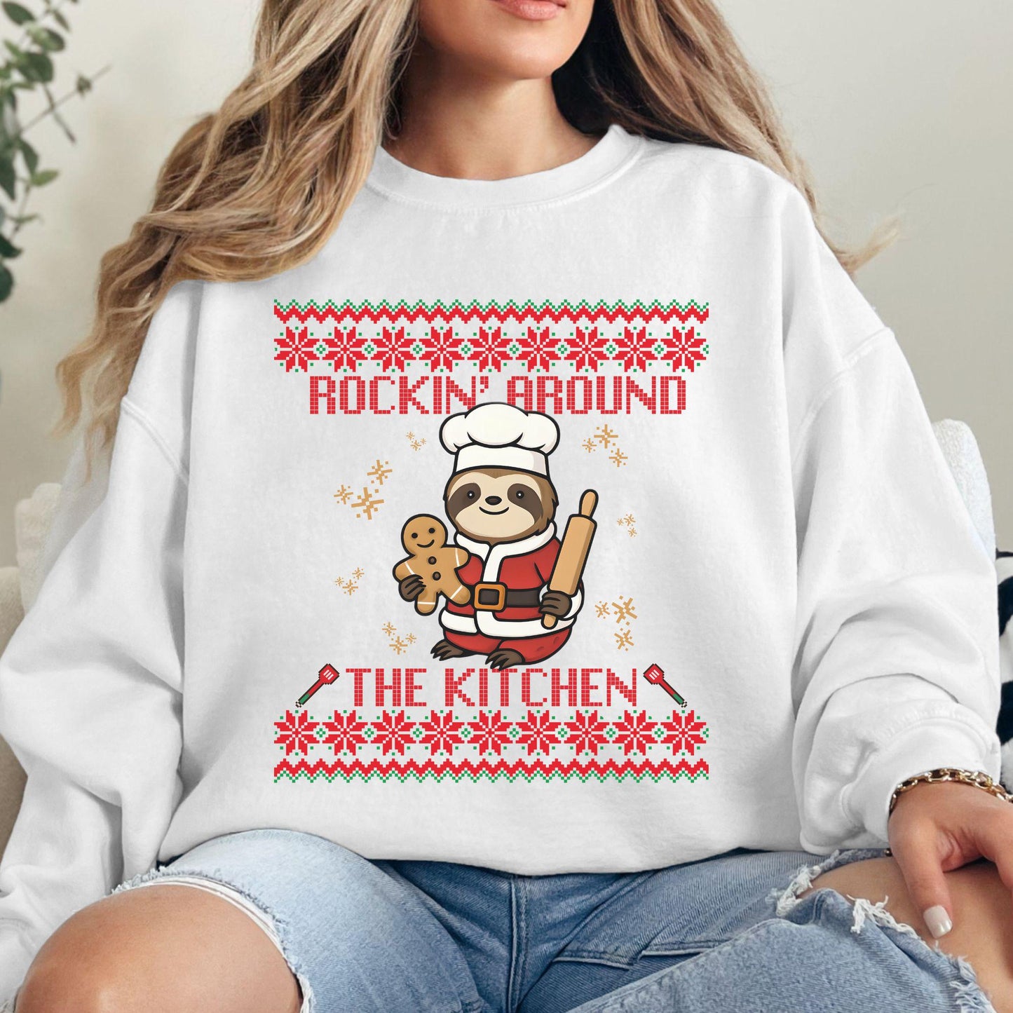 Rockin' Around the Christmas Tree Shirt Ugly Christmas Gift for Baker Secret Santa Gift Ideas GingerBread