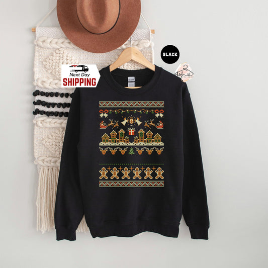 Christmas Sweatshirt, Christmas Ugly Sweatshirt, Santa Hoodie, Matching Christmas Sweatshirt, Funny Christmas Gift, Holiday Sweatshirt