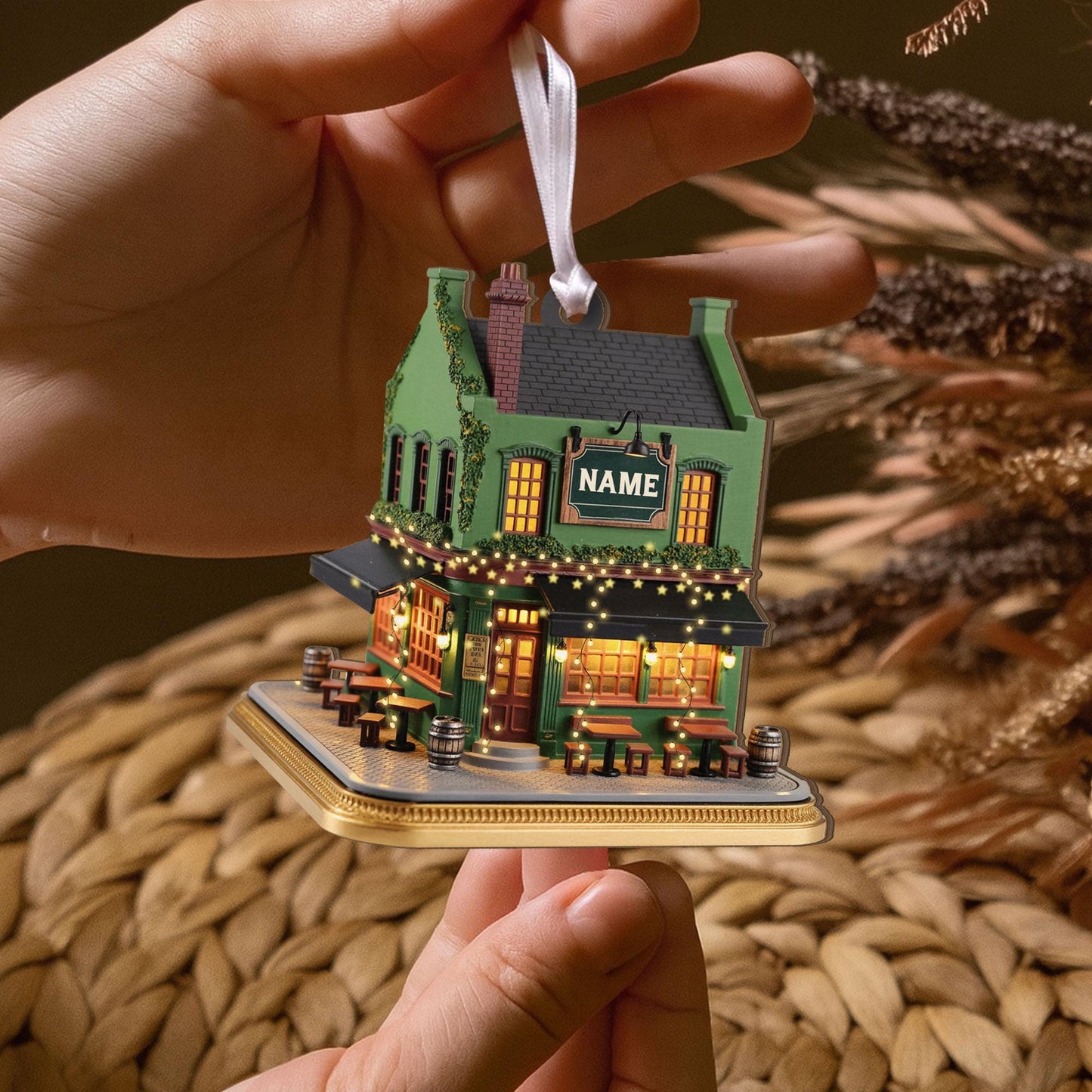 Personalized Irish Pub 2D Flat Ornament, Irish Ornament 2025, Ireland Gifts Shamrock, Irish Christmas Keepsake, Pub Decor Gift For Pub Lover