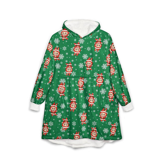 Santa Labubu Hooded Blanket - Perfect for Snuggling, Movie Nights, Camping, Christmas Gift for Kids, Festivals, Pajama Parties