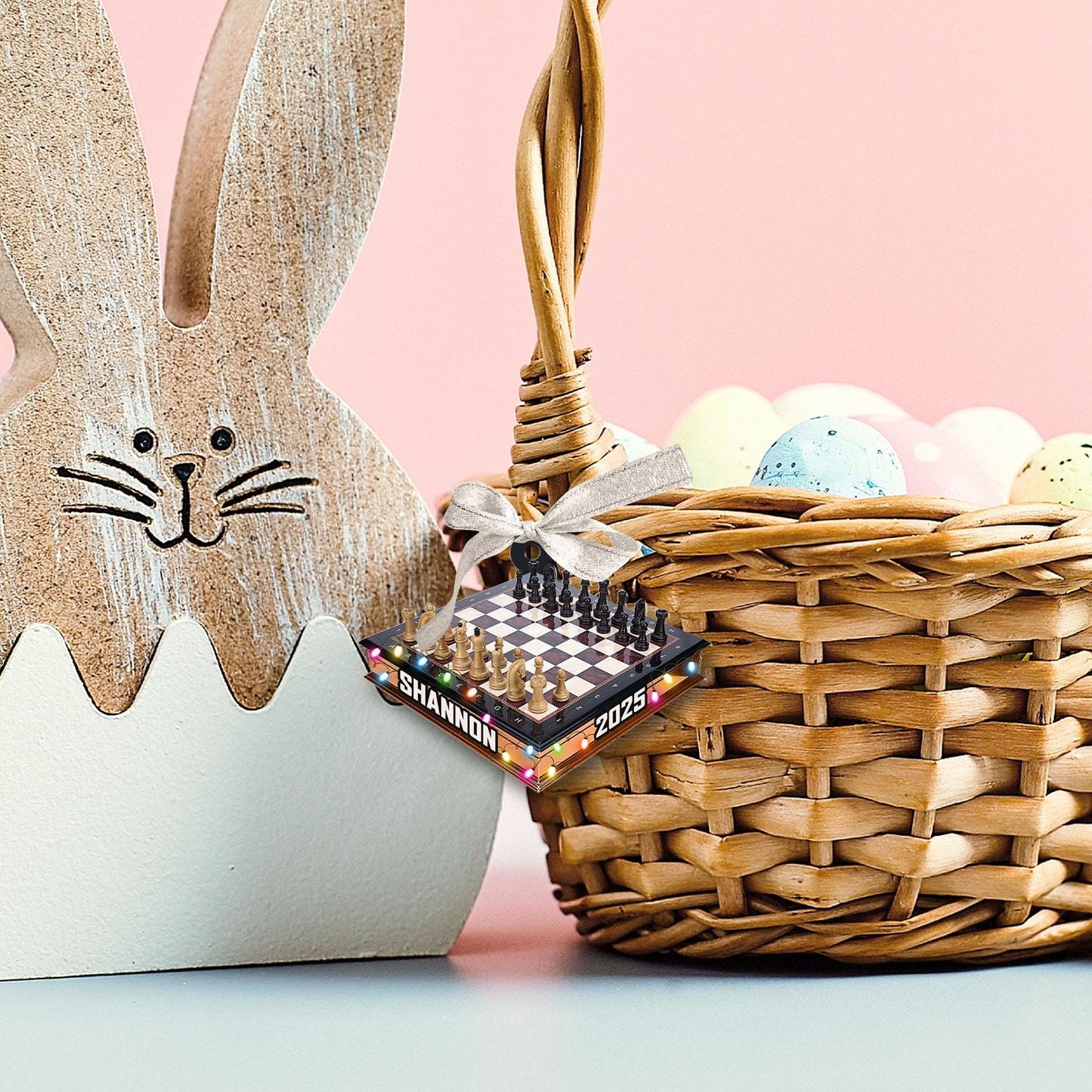 Personalized Chess Board Ornament, Custom Chess Player Gift, Chess Lover Christmas Decor, Chess Club Gift