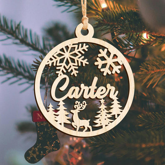 Christmas Wood Decor Christmas Baubles Personalized Christmas Ornament Laser Cut Names Christmas Custom Gift Tags With Name Christmas Decor