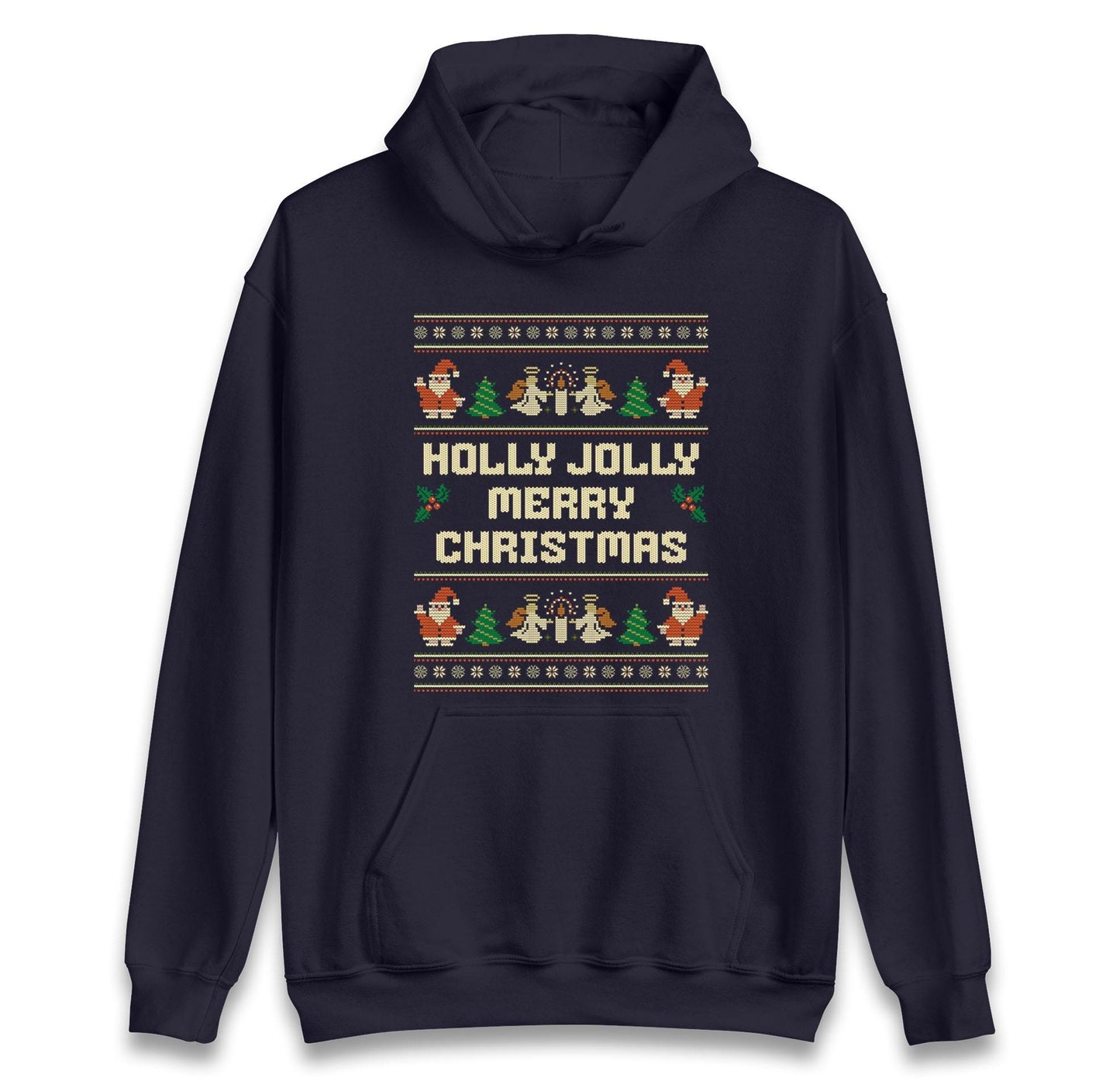 Holly Jolly Christmas Jumper, Xmas Festive Tee Top, Funny Xmas Ugly Jumper, Funny Christmas Hoodie, Xmas Carol Song Sweat Shirt