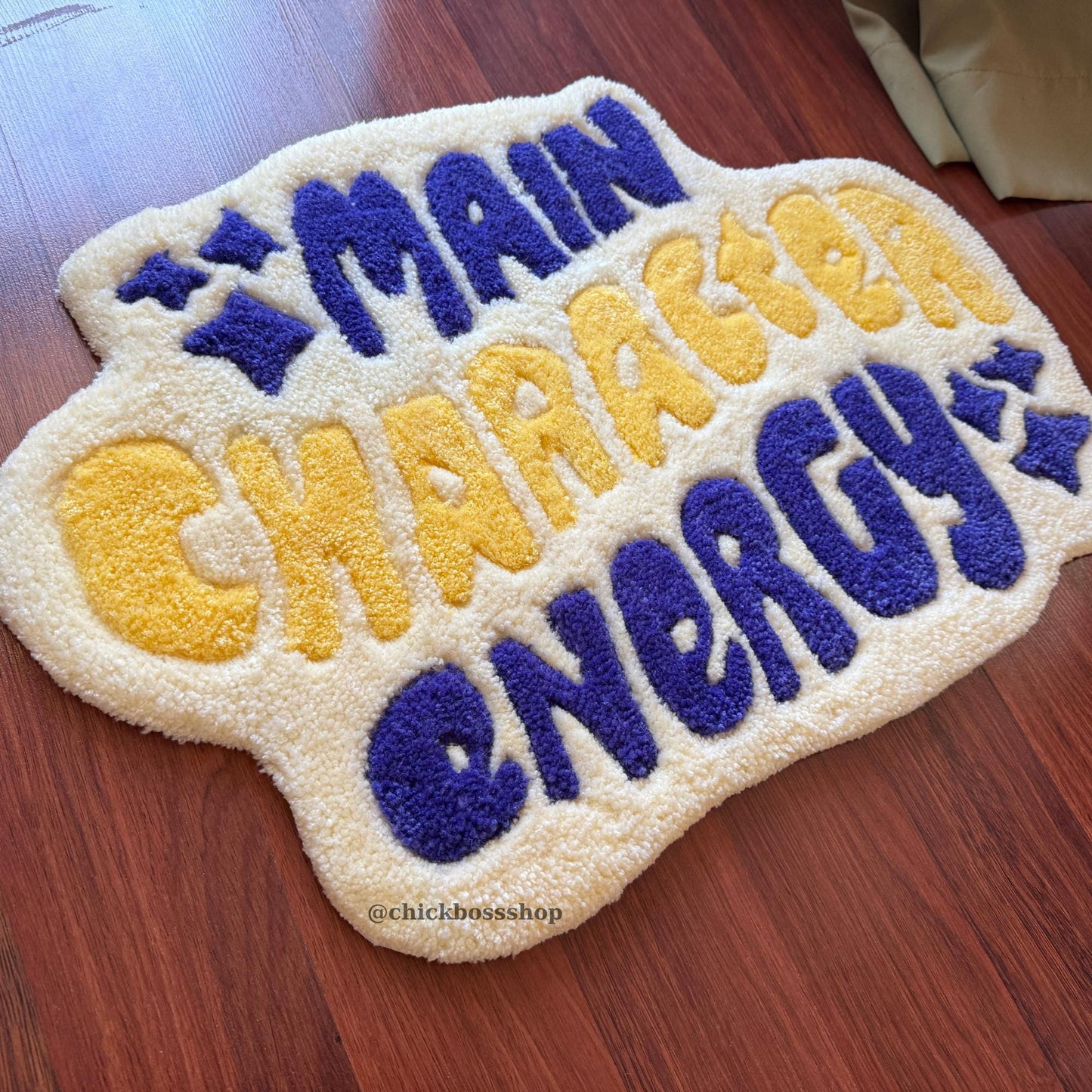 Orange Main Character Energy Rug Custom Tufted Rug