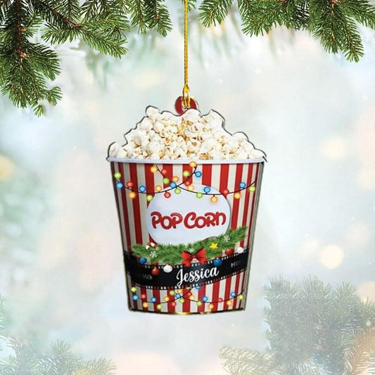 Custom Popcorn Christmas Ornament 2025: Cinema Lover Gift