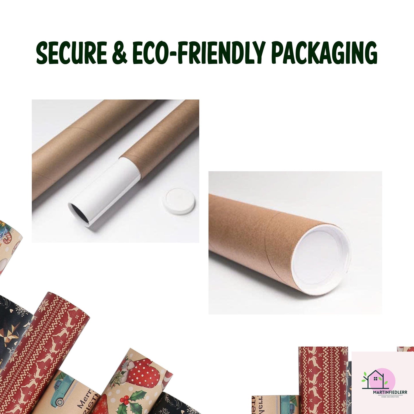 Christmas Village Toile Wrapping Paper: Rustic Winter Cabin Gift Wrap