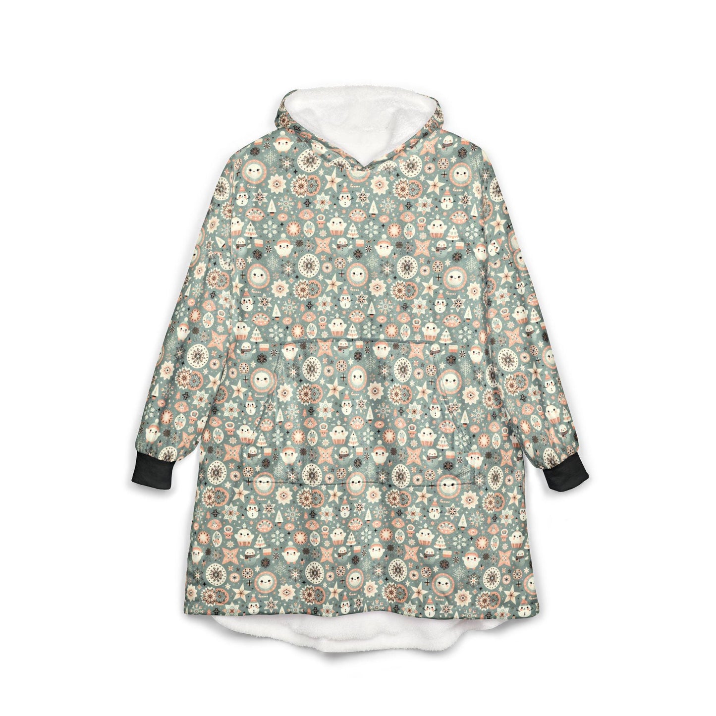 Cozy Floral Unisex Hooded Blanket | Warm, Soft, Oversized Wearable Throw, Great for Lounging, Home Relaxation, Gift Idea