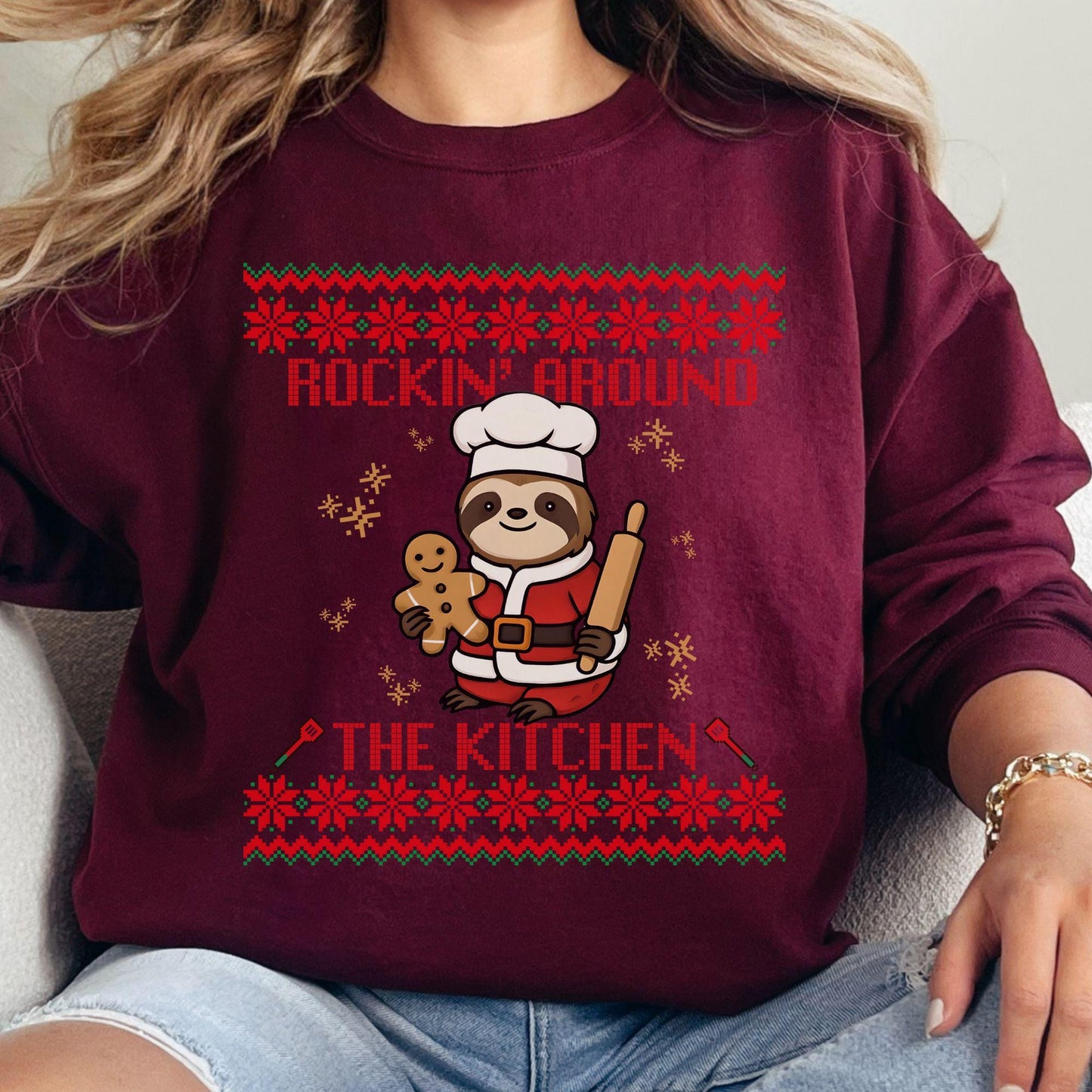 Rockin' Around the Christmas Tree Shirt Ugly Christmas Gift for Baker Secret Santa Gift Ideas GingerBread