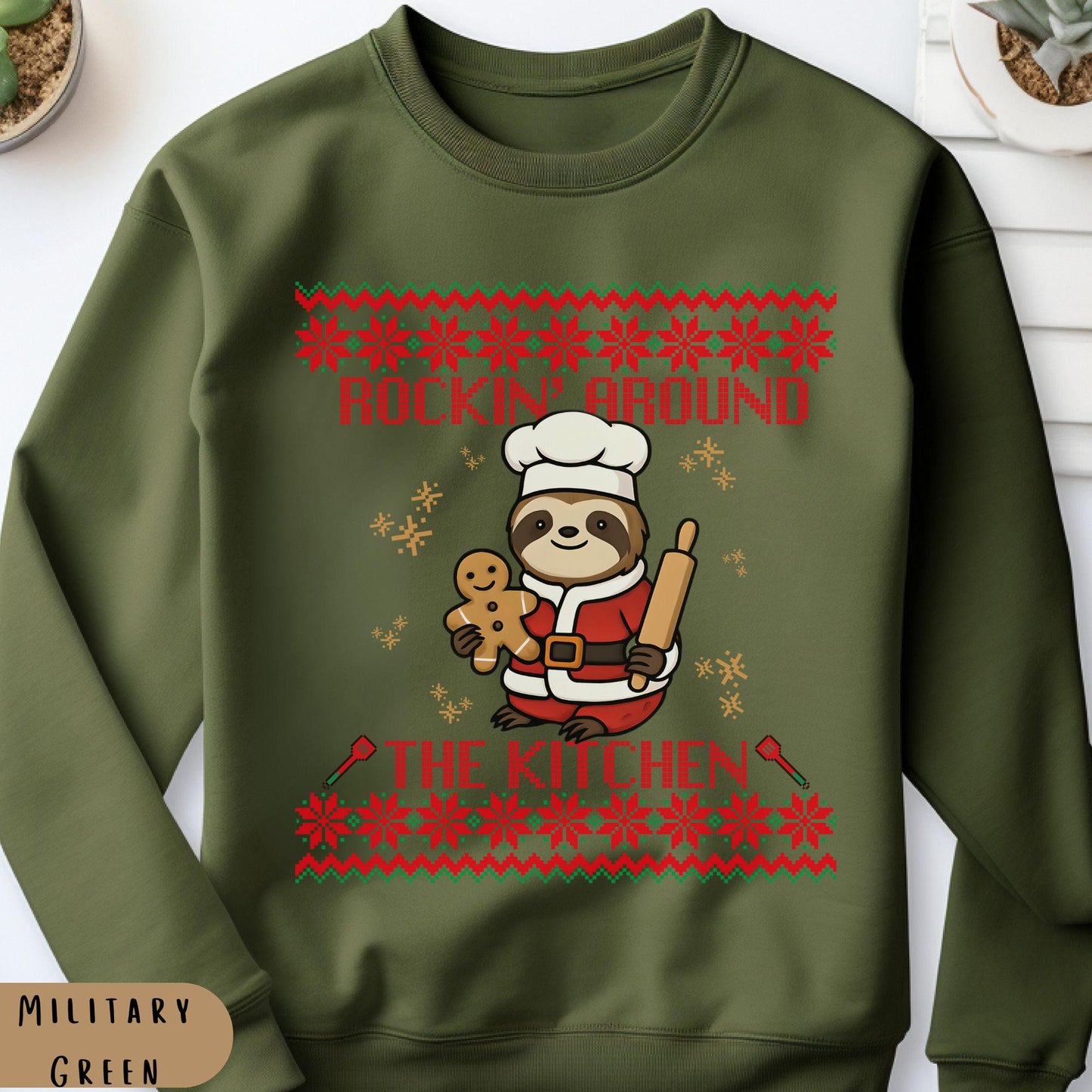 Rockin' Around the Christmas Tree Shirt Ugly Christmas Gift for Baker Secret Santa Gift Ideas GingerBread
