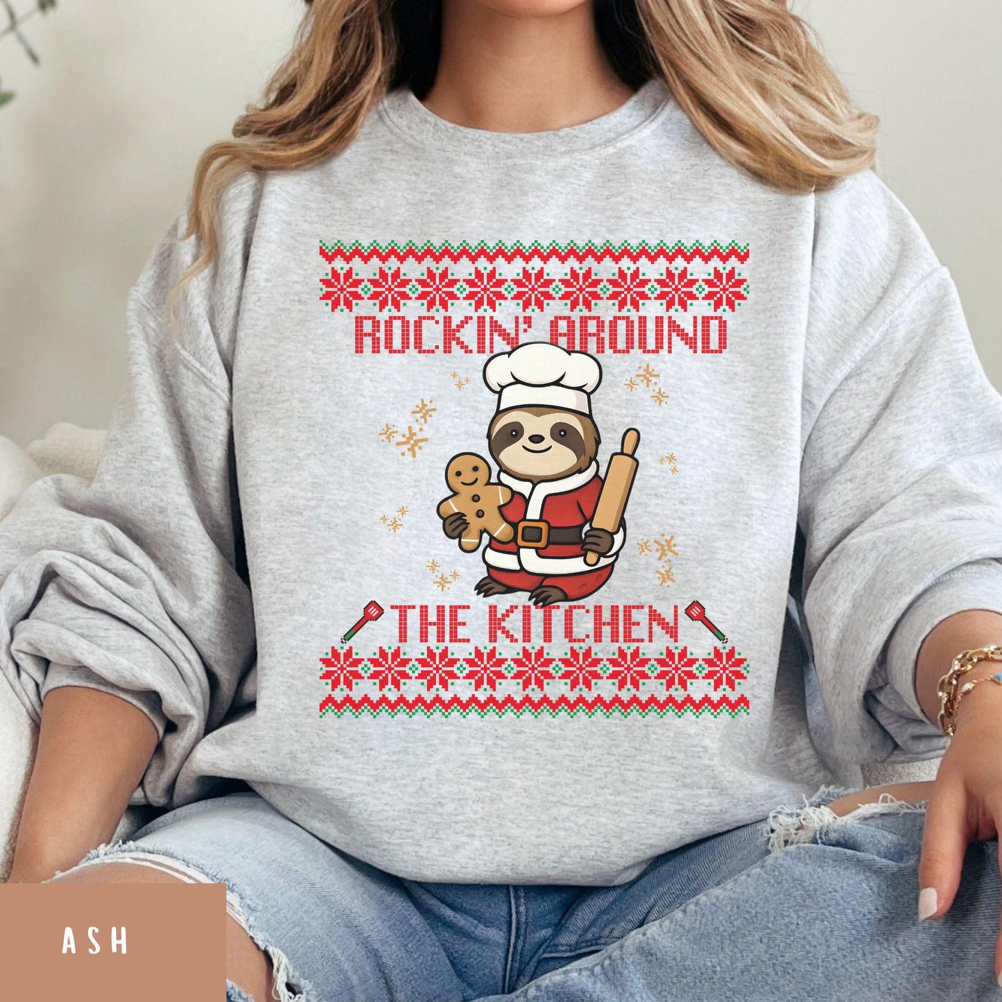 Rockin' Around the Christmas Tree Shirt Ugly Christmas Gift for Baker Secret Santa Gift Ideas GingerBread