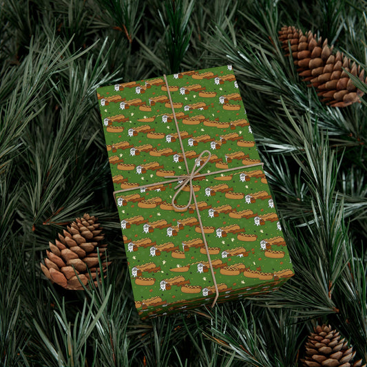 The Hallo-weiner by Dave Pilkey Wrapping Paper, Funny Halloween Gift Wrap with Spooky Holiday Decor, Goth Gift Wrap, Creepy Wrapping Paper