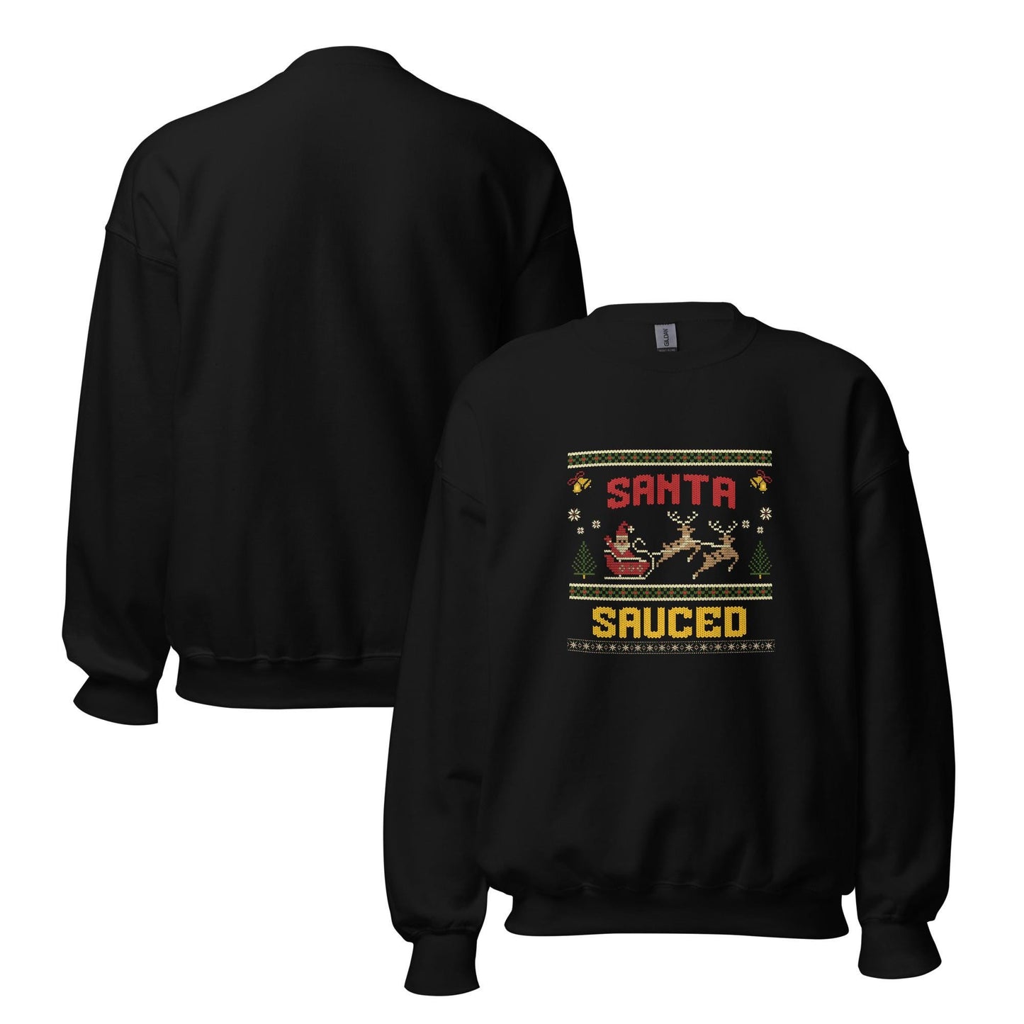 Funny Christmas Jumper | Santa Sauced Ugly Christmas | Unisex Holiday Sweatshirt Hoodie | Xmas Drinking Party Outfit