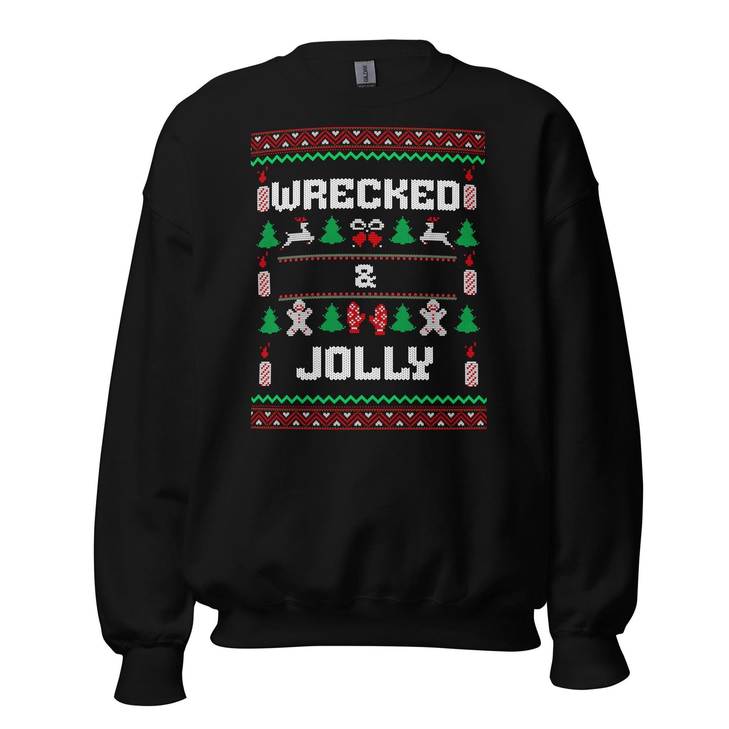 Wrecked & Jolly Funny Christmas Jumper | Ugly Xmas | Booze Drinking Festive Outfit | Secret Santa Gift
