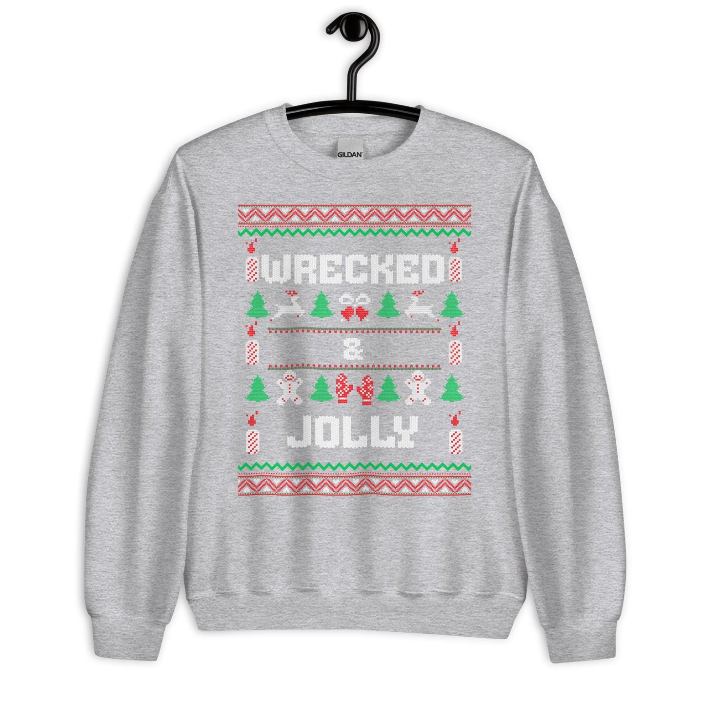 Wrecked & Jolly Funny Christmas Jumper | Ugly Xmas | Booze Drinking Festive Outfit | Secret Santa Gift