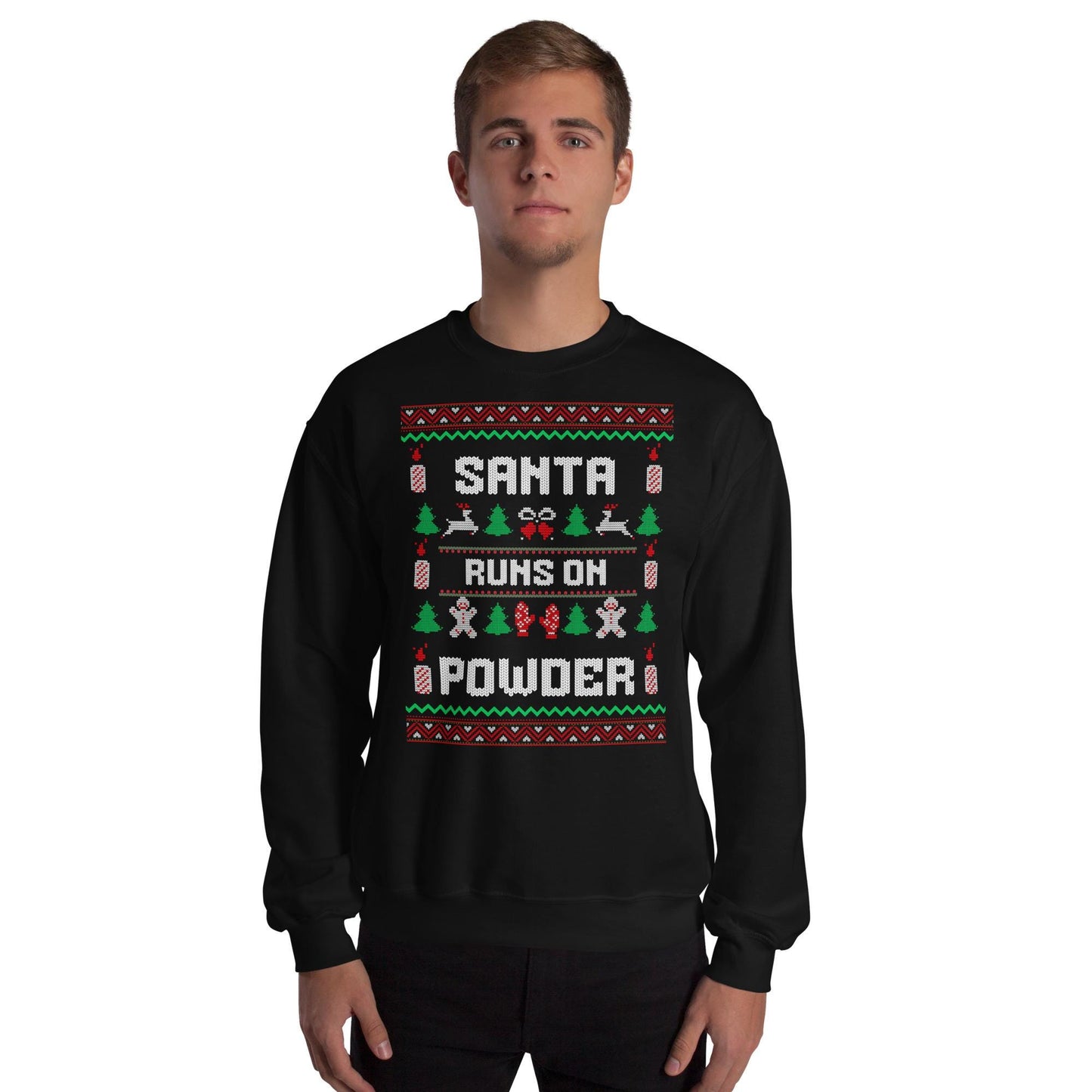 Santa Runs On Powder Funny Christmas Jumper | Ugly Xmas | Rude Festive Party Outfit | Secret Santa Gift