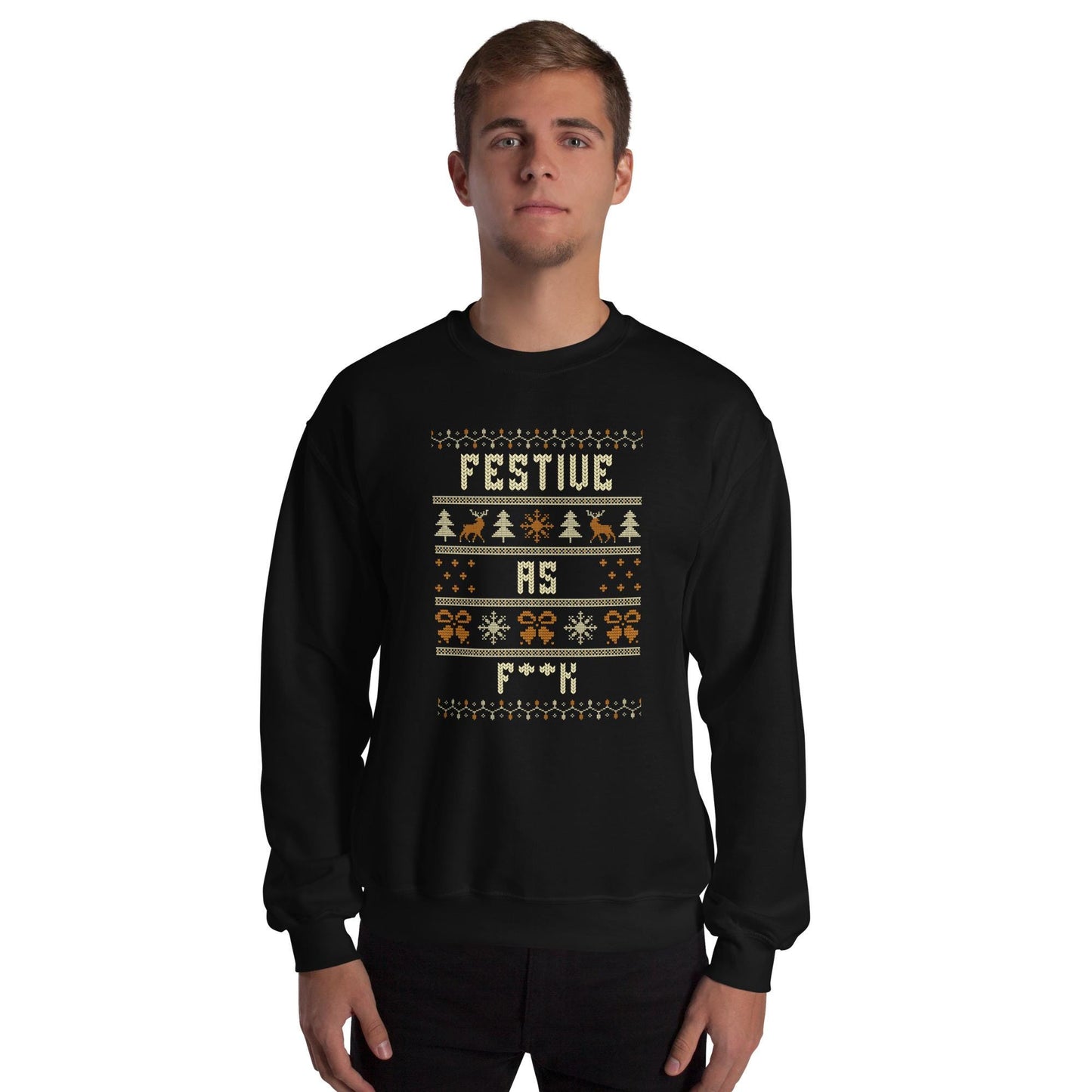 Festive As F**k Christmas Jumper | Rude Funny Ugly Xmas | Adult Humour Knitwear | Secret Santa Party Outfit Gift Idea