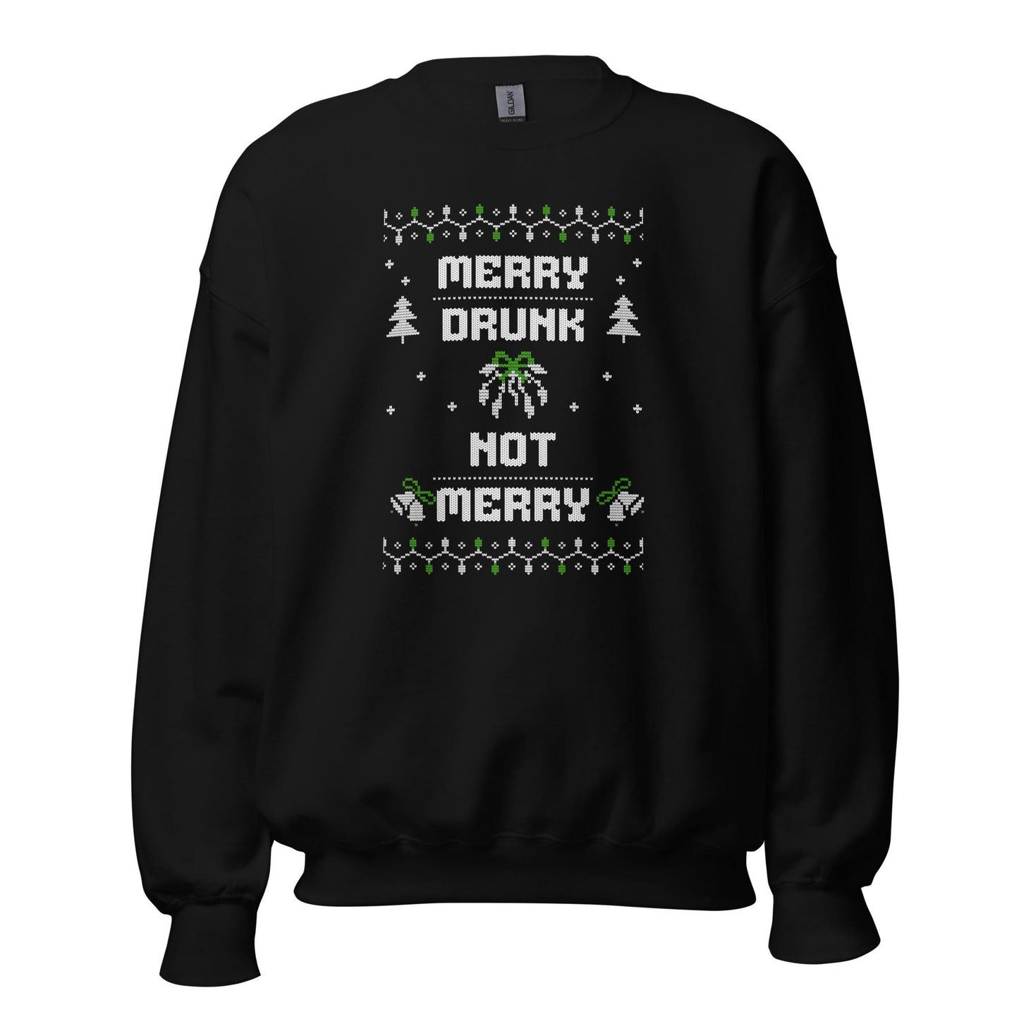 Merry Drunk Not Merry Funny Christmas Jumper | Alcohol Knit Ugly Xmas | Festive Drinking Party Holiday Gift
