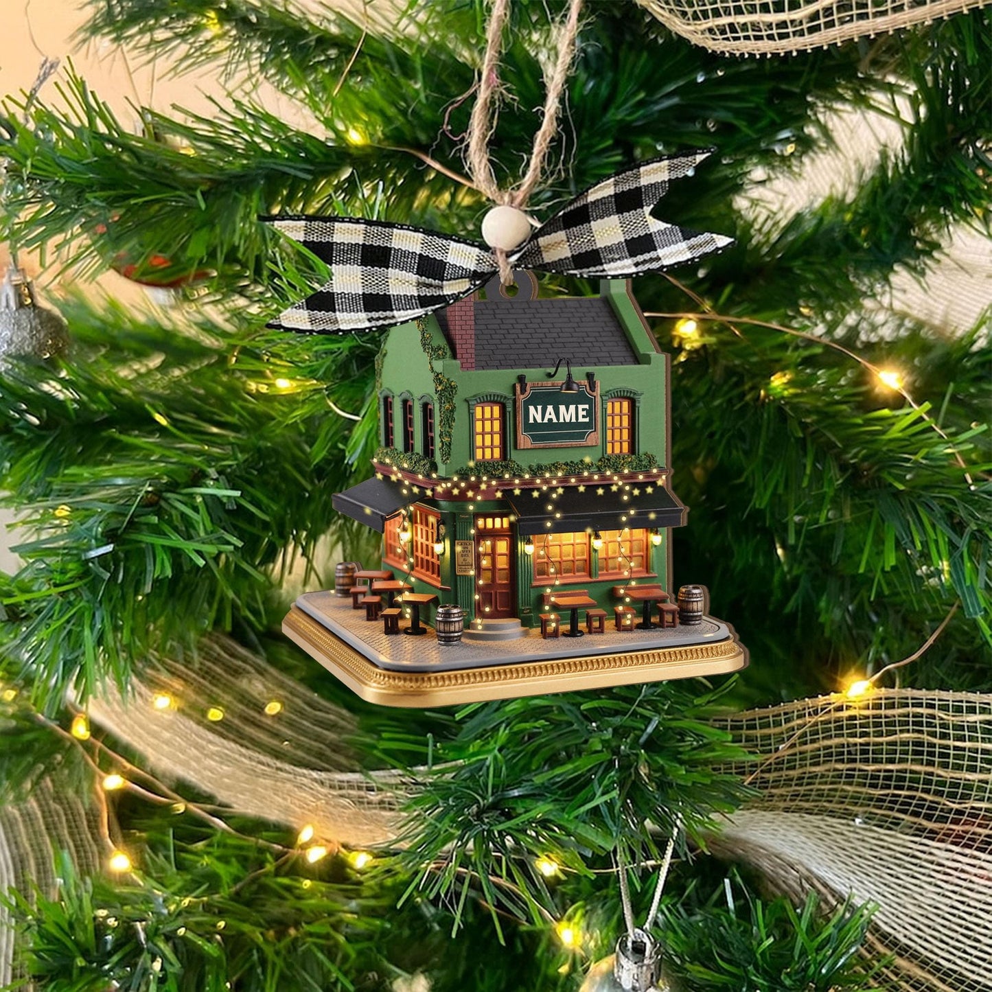 Personalized Irish Pub 2D Flat Ornament, Irish Ornament 2025, Ireland Gifts Shamrock, Irish Christmas Keepsake, Pub Decor Gift For Pub Lover