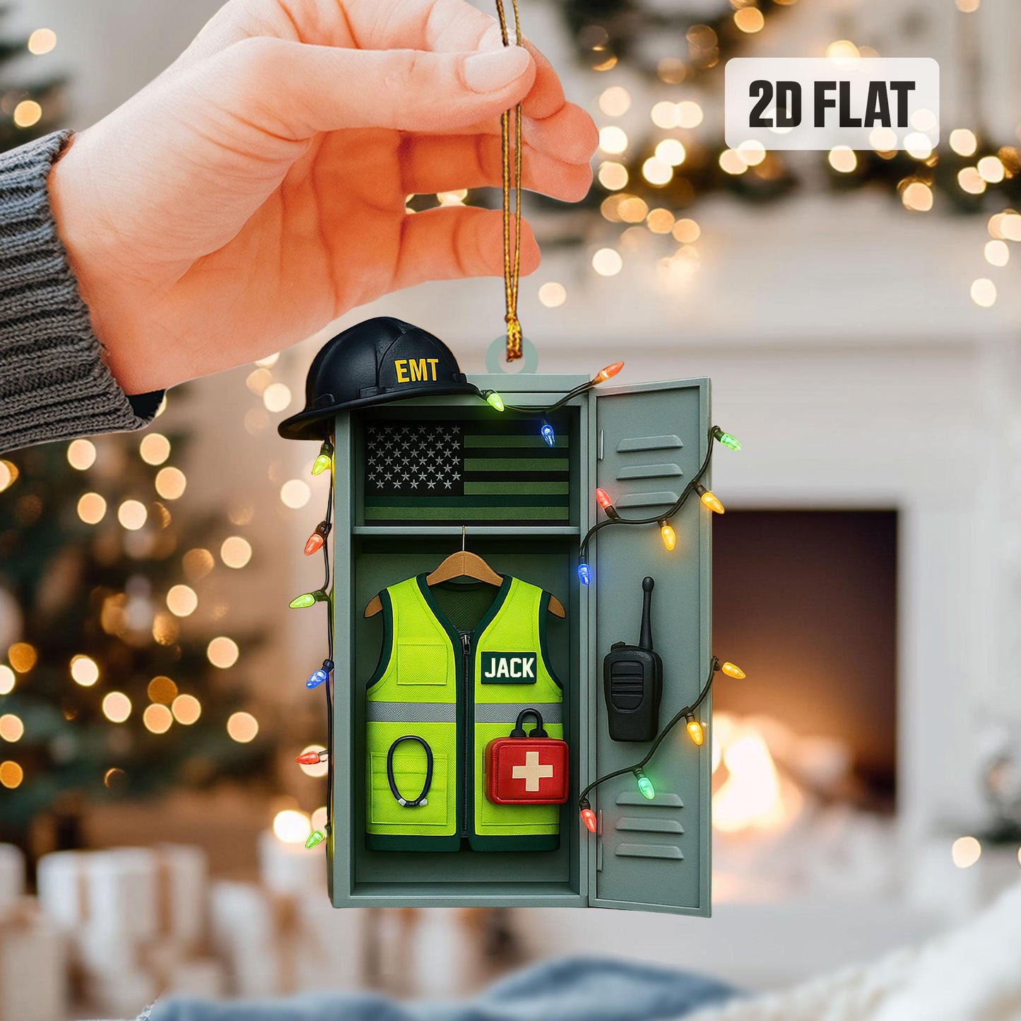 Personalized EMT 2D Flat Ornament, Custom EMT Paramedic Christmas Tree Ornament, Christmas Gifts For EMT Worker, Paramedic, First Responder